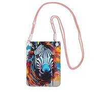 Borsa a tracolla per telefono con stampa astratta con zebra animale, per corsa, escursionismo, ciclismo, festival, uso quotidiano, rosa, Taglia unica