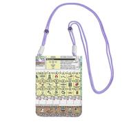 Borsa a tracolla per telefono con stampa tavola periodica degli elementi per donne e uomini, borsa per telefono con tracolla regolabile, per lo shopping di viaggio, Viola, Taglia unica