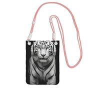 Borsa a tracolla per telefono con tigre nera e bianca per donne e uomini, impermeabile, mini borsa a tracolla per cellulare, piccola borsa a tracolla con cinturino regolabile, da viaggio, per telefono