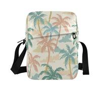 Borsa a tracolla per uomo Borse a tracolla per le donne piccole borse a tracolla tracolla regolabile per uso quotidiano all'aperto quotidiano - palme in colori pastello