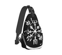 Borsa a tracolla per uomo donna, comodo zaino a tracolla compatibile con la bussola runica Magic Viking Vegvisir, borsa a tracolla antifurto per il petto, zaino da palestra da viaggio alla moda
