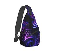 Borsa a Tracolla per Uomo Donna, Comodo Zaino a Tracolla Compatibile con Trippy Abstract Purple Tie Dye, Borsa a Spalla Antifurto sul Petto Daypack, Zaino da Palestra da Viaggio alla Moda