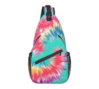Borsa a tracolla per uomo donna, per spirale tie dye astratto arcobaleno turbinio colorato, zaino a spalla borse pettorale zaino a tracolla per escursionismo all'aperto campeggio ciclismo