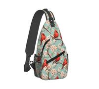 Borsa a tracolla per uomo e donna, con stampa cardinale rosso su un ramo, borsa a tracolla, zaino da viaggio, escursionismo