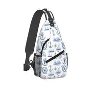 Borsa a tracolla per uomo e donna, con stampa di un faro di ancoraggio, per viaggi ed escursioni