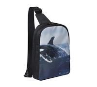 Borsa a tracolla per uomo e donna, impermeabile, con stampa di orche assassine, borsa da uomo per corridore, allenamento, escursionismo, ciclismo, viaggi