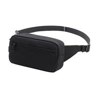 Borsa a tracolla per uomo e donna, tinta unita, con cerniera, borsa a tracolla singola per il tempo libero, borsa sportiva, alpinismo, viaggi, piccolo zaino, borsa messenger trasparente, Nero