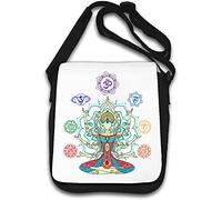 Borsa a tracolla per yoga, meditazione, arte dei 7 chakra, colore: bianco
