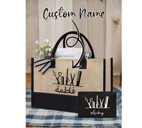 Borsa a tracolla personalizzata con nome, borsa grande personalizzata, borsa della spesa con motivo da parrucchiere, borsa da estetista, borsa regalo personalizzata, borsa grande, borsa da spiaggia pe
