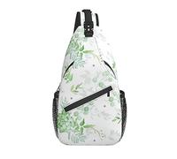Borsa a tracolla Piante grasse Foglie verdi bianche Escursionismo Zainetto a tracolla Zaino a tracolla Borsa da viaggio per uomo Donna