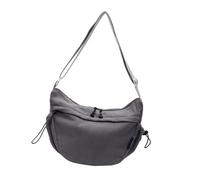 Borsa a tracolla piccola a forma di mezza luna multi tasca borse Slouchy Dumpling Hobos Borse da donna, grigio