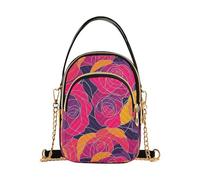 Borsa a tracolla piccola alla moda variopinta della rosa con la borsa a mano multi tasche per viaggiare