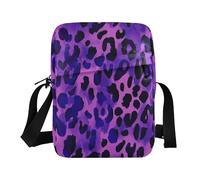 Borsa a tracolla piccola borsa a tracolla da donna con tracolla regolabile per uso quotidiano all'aperto quotidiano - viola nero leopardo