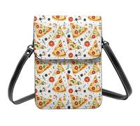 Borsa a tracolla piccola con stampa di pomodoro con fungo e pizza per donne, piccole borse in pelle per telefono cellulare borsa a tracolla