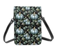 Borsa a tracolla piccola con stampa zucca verde per donne, piccole borse in pelle per telefono cellulare borsa a tracolla