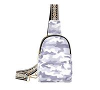 Borsa a tracolla piccola da donna, motivo mimetico, colore blu acqua, con cinghia regolabile, Aqua Blue Camo, Zaino in spalla