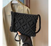 Borsa a tracolla piccola da donna, nuova borsa a spalla intrecciata, stile retrò da spiaggia di nicchia, versatile, borsa busta quadrata, alla moda, stile retrò Ins, adatta per vacanze al mare Tagli U