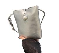 Borsa a tracolla piccola di modo di progettazione compatta PU Crossbody borsa del telefono con la cinghia della treccia per lo shopping e l'evento sociale Crossb, Argento