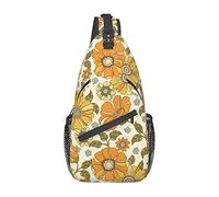 Borsa a tracolla piccola floreale anni '70 Nostalgia Flower per donna Uomo Zaino a tracolla a tracolla Ciclismo Escursionismo Daypack Borsa a tracolla sul petto
