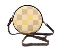 Borsa a tracolla piccola in ecopelle, Classic Scacchiera Giallo Beige, Taglia unica