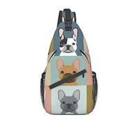 Borsa a tracolla piccola modello Bulldog francese per donna Uomo Zaino a tracolla a tracolla Zaino da escursionismo casual Borsa a tracolla sul petto
