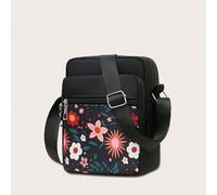 Borsa a tracolla piccola multifunzionale alla moda con stampa floreale in tinta unita, piccola borsa a marsupio quadrata con più scomparti, versatile borsellino retrò da portare a tracolla, leggera bo