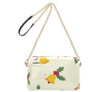 Borsa a tracolla piccola per le donne in pelle vegana borse da donna borsa a tracolla impermeabile per donna campana agrifoglio modello natalizio