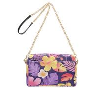 Borsa a tracolla piccola per le donne in pelle vegana Croos Borse per il corpo Borse a tracolla impermeabili Colorato Modello floreale tropicale Download digitale