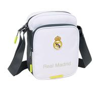 Borsa a tracolla piccola Real Madrid 25/26 per scuola e tempo libero giornaliero - Borsa a tracolla piccola Real Madrid con tracolla regolabile e tasche multiple, Porta digiuni Thermos, Moderno