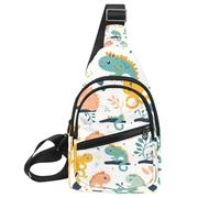 Borsa a tracolla piccola zaino per donne e uomini, carino camaleonti (3) zaino a tracolla per viaggi, sport escursionismo, Multicolore 02, 11.8x7x1.5in/30x18x4cm