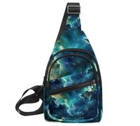 Borsa a tracolla piccola zaino per donne e uomini, con stelle nebulosa sul petto, zaino a tracolla per viaggi, sport, escursionismo, Multicolore 08, 11.8x7x1.5in/30x18x4cm