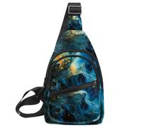Borsa a tracolla piccola zaino per donne e uomini, con stelle nebulosa sul petto, zaino a tracolla per viaggi, sport, escursionismo, Multicolore 02, 11.8x7x1.5in/30x18x4cm