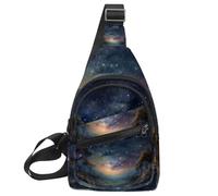 Borsa a tracolla piccola zaino per donne e uomini, con stelle nebulosa sul petto, zaino a tracolla per viaggi, sport, escursionismo, Multicolore 06, 11.8x7x1.5in/30x18x4cm