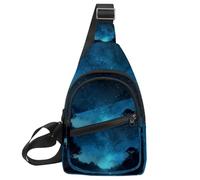 Borsa a tracolla piccola zaino per donne e uomini, con stelle nebulosa sul petto, zaino a tracolla per viaggi, sport, escursionismo, Multicolore 18, 11.8x7x1.5in/30x18x4cm