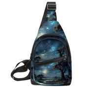Borsa a tracolla piccola zaino per donne e uomini, con stelle nebulosa sul petto, zaino a tracolla per viaggi, sport, escursionismo, Multicolore 16, 11.8x7x1.5in/30x18x4cm