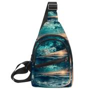Borsa a tracolla piccola zaino per donne e uomini, con stelle nebulosa sul petto, zaino a tracolla per viaggi, sport, escursionismo, Multicolore 09, 11.8x7x1.5in/30x18x4cm