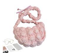 Borsa a tracolla pieghettata - Borsa a tracolla regolabile da 23 cm, borsa da lavoro, borsa da viaggio | Perfetta per l'uso quotidiano, pendolarismo, vacanze e uscite casual, rosa, Refer to