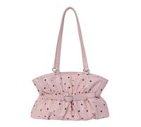Borsa a tracolla pieghettata da donna in pelle PU leggera e versatile con manico lungo chiusura con cerniera Borsa tote casual Shopping quotidiano Incontri Borse a tracolla, rosa, 320*105*205mm