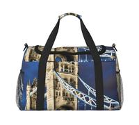 Borsa a tracolla pieghevole con stampa Tower Bridge in London con cerniera impermeabile per gite del fine settimana