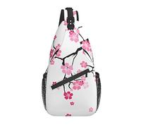 Borsa a tracolla Pink Blossom Cherry Flower Escursionismo Daypack Crossbody Shoulder Backpack Travel Chest Pack for Men Women