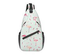Borsa a tracolla Pink Flamingo Feather Pastel Hiking Daypack Crossbody Shoulder Backpack Travel Chest Pack for Men Women