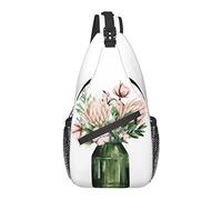 Borsa a tracolla Pink Flower Rustic Farm Escursionismo Daypack Crossbody Shoulder Backpack Travel Chest Pack for Men Women