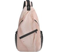 Borsa a tracolla Pink Marble Splash Astratto Pastello Escursionismo Daypack Zaino a spalla a tracolla Zaino da viaggio per uomo Donna