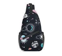 Borsa a tracolla Planet Galaxy Space Cosmic Hiking Daypack Crossbody Shoulder Backpack Travel Chest Pack for Men Women