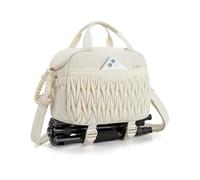 Borsa a tracolla portatile compatta per fotografi, con supporto per treppiede e copertura antipioggia, custodia impermeabile compatibile con fotocamere Sony Canon Nikon, marrone, bianco, L, Casual