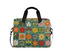 Borsa a tracolla portatile con manico e tracolla per tablet da 15,6 pollici, borsa per il trasporto divertente con motivo scozzese verde