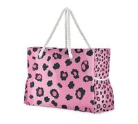 Borsa a tracolla portatile con tasche laterali, motivo leopardato, per viaggi, palestra, vacanze