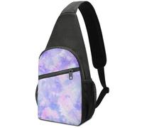 Borsa a tracolla portatile di grande capacità, con stampa tie-dye floreale viola e tropicale, Hawaii, paradiso delle Hawaii, borsa a tracolla singola