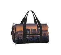 Borsa a tracolla portatile per sport, borsa da viaggio con stampa a schizzi di rame, perfetta per palestra, campeggio, viaggi di lavoro, Skyline di Los Angeles, One Size