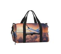 Borsa a tracolla portatile per sport, borsa da viaggio con stampa di pianeti spaziali, perfetta per palestra, campeggio, viaggi di lavoro, Bellissimo aereo Sky 1, One Size